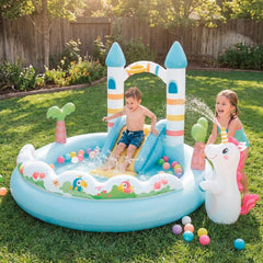 Spielcenter Intex Unicorn Castle 56148NP (aufgeblasen, 196 x 178 x 127 cm)
