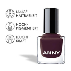 Oja ANNY – Oja colorată de înaltă calitate cu strălucire de lungă durată, rezistentă la ciobire și cu uscare rapidă, culoare: Dresscode Luxury - 15 ml