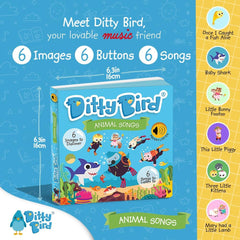 DITTY BIRD Baby Animal Songs: JucÄrie pentru copii cu 6 butoane sonore pentru a cĂąnta Èi a ĂźnvÄÈa limba englezÄ. Jucarii Bebe Naty Shop
