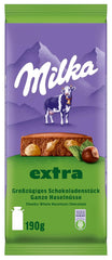 Ganze Haselnüsse mit Schokolade Milka Extra – Alpenmilchschokolade mit knackigen ganzen Haselnüssen – 12 x 190g