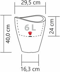 Scheurich Wave Globe High, recipient înalt din plastic, granit negru, diametru 29,8 cm, înălțime 40 cm, volum 6 l.