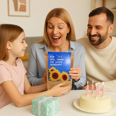 Geschenk für Frauen – Möge die Sonne immer für Sie scheinen – Sonnenblumen-Anzuchtset, Geschenkidee-Überraschungstüte, Pflanzset