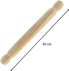 Fackelmann 3154050 Teigrolle aus Holz, einteilig, 40 cm, braun