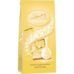 Lindt-Schokolade | LINDOR Beutel für Käsekuchen | 137g | 10 Milchschokoladenkugeln mit zartschmelzender Käsekuchenfüllung | Schokoladengeschenk