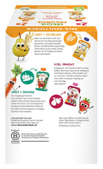 FRECHE FREUNDE Bio-Mix im Multipack Quetschbeutel – Früchte + Cerealien, Fruchtpüree mit Müsli im Quetschbeutel für Babys ab 6 Monaten, vegan, 3er Pack, 3 x (4 x 100g)
