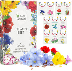 Blumensamen für Garten und Balkon: 10 Sorten Premium-Blumensamen als Pflanzensamen-Set - Balkonblumensamen - Wildblumensamen für Balkon und Garten von OwnGrown