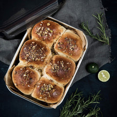 CANDL Cuitisan (Flora) borcan de depozitare a alimentelor din oțel inoxidabil cu capac cu clip, dreptunghiular, potrivit pentru cuptor cu microunde + cuptor, borcan de depozitare, EC7-SS10 2800ml Cutii depozitare alimente Naty Shop