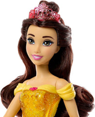 Mattel Disney Princess Spielzeug, bewegliche Belle-Modepuppe mit funkelnder Kleidung und Accessoires, Disney-Film-inspiriertes Geschenk für Kinder HLW11 Naty Shop Dolls