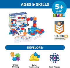 Learning Resources STEM Explorers Maschinenbauer, 50-teilig, ab 5 Jahren, Mint-Spielzeug, Mint-Bauspielzeug, Mint-Baukästen, Technikspielzeug, Spielzeug zum Selberbauen