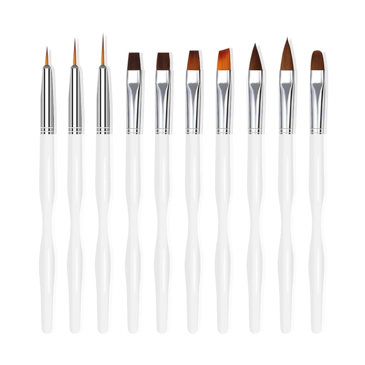 Nail Art Pinsel Set, 10Pcs Nageldesign Malerei Pinsel, Professionelle Nail Art Design Pinsel, Nail Fine Liner Pinsel, Schwarz