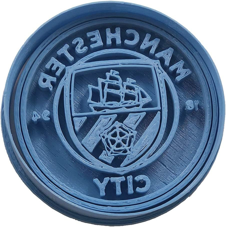 Echipa de fotbal Manchester City, albastră, 8 x 7 x 1,5 cm
