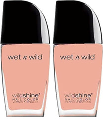 Wet n Wild Wild Shine Nagellack, frei von Formaldehyd, Toluol und Phthalaten, lang anhaltende, schnell trocknende Formel, Tickled Pink (2er-Pack)
