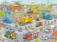 Ravensburger puzzle pentru copii - 10558 Vehicule în oraș - Puzzle pentru copii cu vârsta de peste 6 ani, cu 100 de piese în format XXL Puzzle Naty Shop