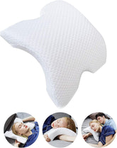 MINGZE Multifuncțional Memory Foam Pillow Neck Pillow Foam, Bow U-Shaped Neck Pillow, Slow Rebound Sleeping Pillow Rebound Pressure Pillow, Pillow Ice Silk for Hand And Neck Protection Perne ortopedice cervicale Naty Shop Alb