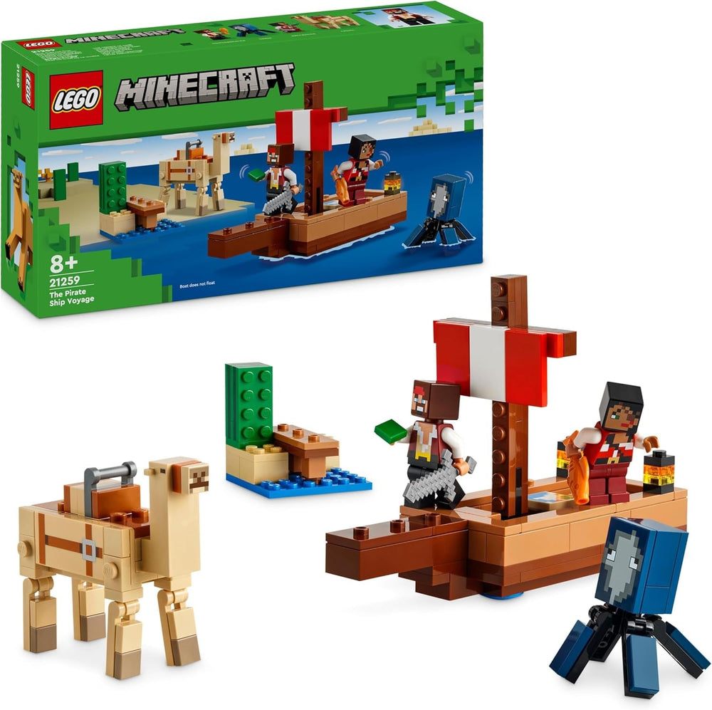 LEGO Minecraft: Die Piratenschiff-Reise, Tintenfisch und Kamel, Piratenfigur, Spielzeugschiff, Rollenspiel, Geschenk für Jungen und Mädchen ab 8 Jahren, 21259 Bausätze Besuche den LEGO-Store Standardtitel