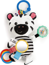 Baby Einstein Zen's Sensory Play jucărie de pluș zebră jucărie de activitate în design cu contrast ridicat, cu texturi diferite, sunete crinkle, un zornăitor și multe altele, 6 bucăți, 12793 Jucarii Bebe Naty Shop Joaca senzorială a lui Zen