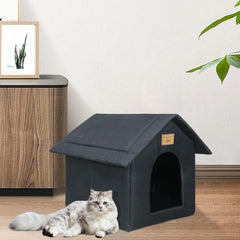 Katzenhaus Für Draußen Winterfest Wasserdicht Wetterfester Katzenhöhle Haustierhaus mit Katzenmatte Warm Hundehöhle Waschbar Hundehaus Tierheim Für Streuner Haustiere 40x35x40