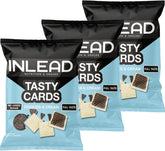 - Tasty Cards - Fursecuri cu ciocolată fără zahăr și umplutură cremoasă | Răsfăț conștient pentru plicuri | Gustare cu conținut scăzut de calorii - 3 x 52g (Fursecuri cu cremă)