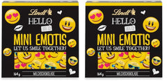 HALLO Mini-Schokoladen-Emoticons | 164 g | Ca. 27 coole Emoticons in verschiedenen Designs, hergestellt aus feinster Vollmilchschokolade | Schokoladengeschenk für Kinder | Zur Dekoration (2er Pack)