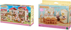 5716 Casă de oraș cu mansardă - Casă de păpuși & - 5340 - Sufragerie tip casă de țară NOUĂ, din plastic, mică, multicoloră