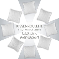 Traumnacht Pernă confortabilă ruletă, Set de 4 perne, Cu capac matlasat și umplutură din tije de spumă, 40 X 40 cm, Certificat Oeko-Tex, Produs în conformitate cu standardul de calitate german Perne standard Naty Shop