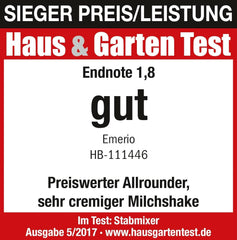 Emerio HB-111446 Standmixer, TESTSIEGER Preis/Leistung, Gummierter Rutschfester Griff, Edelstahl, Bpa-Frei, Schwarz, 250W Kitchen Naty Shop