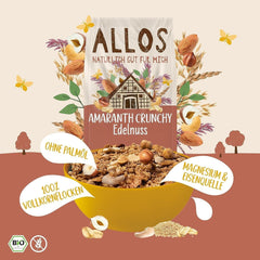 ALLOS Amaranth Crunchy Nobleuss | Bio-Müsli Nuss-Hafer-Müsli für den kleinen Cereal Naty Shop