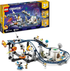 LEGO 31142 Creator 3-in-1-Weltraum-Achterbahn-Spielzeugset für Kleinkinder mit funktionellen Wagen, lässt sich in einen Freifallturm oder ein Karussell mit Raketen und leuchtenden Steinen umwandeln. Bausätze Besuchen Sie den LEGO-Store Single