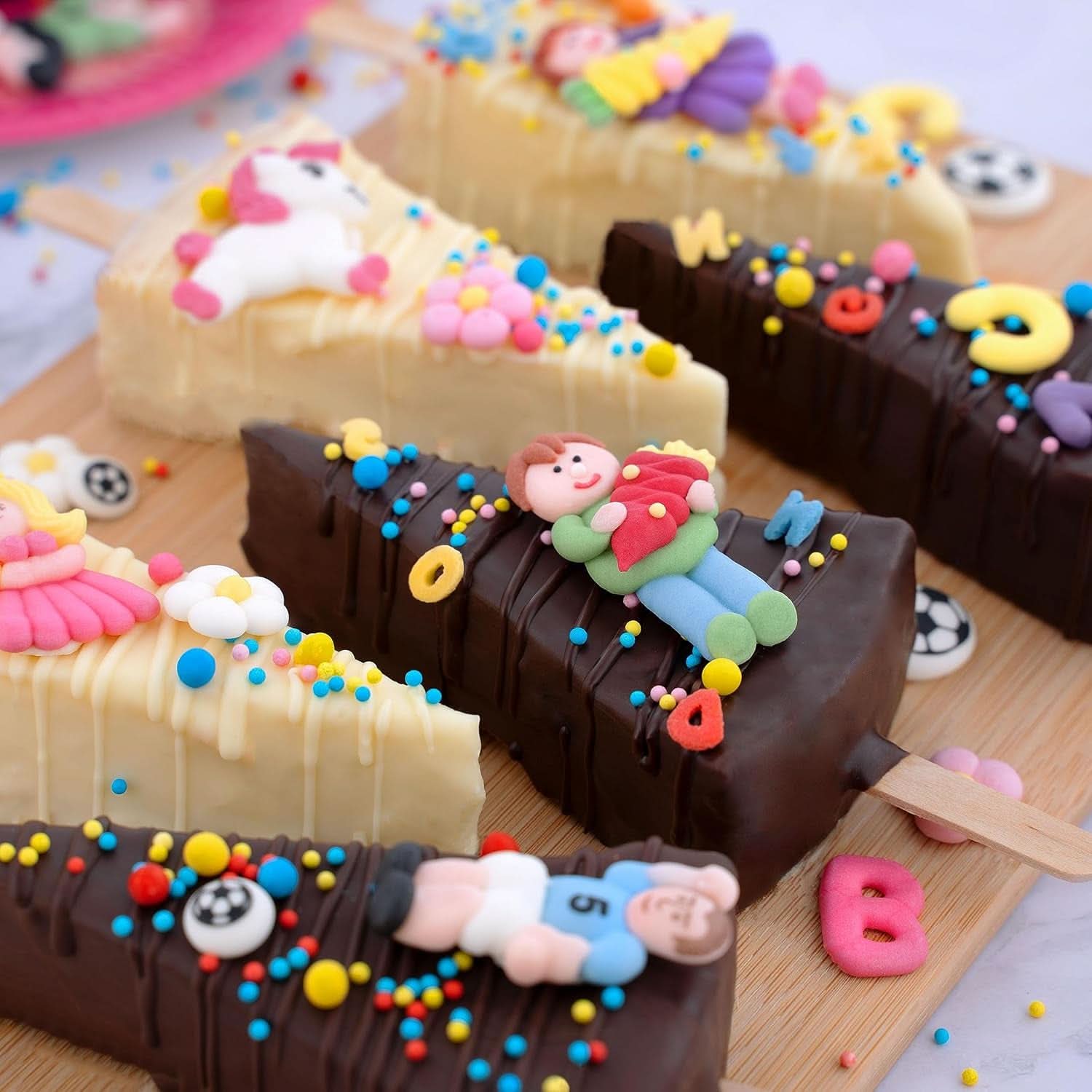 Günthart, 8 figurine de zahăr pentru începutul școlii și litere, 115 grame Sprinkles Naty Shop