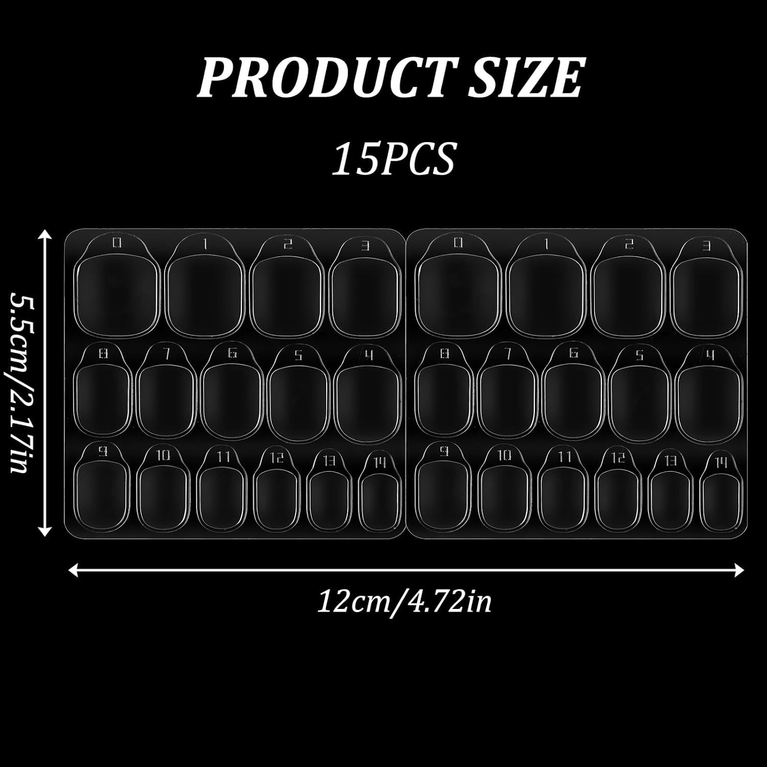 15 coli/450 bucăți tampoane adezive pentru unghii, 15 dimensiuni tampoane adezive transparente pentru unghii, gel jeleu față-verso, autocolant adeziv pentru unghii, presare pe unghii, tampoane adezive pentru accesorii de decorare manichiură DIY
