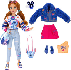 Disney ILY 4EVER Fashion Dolls Stitch mit roten Haaren, 29,2 cm groß, mit 13 Bewegungspunkten, zwei kompletten Mix-and-Match-Outfits und einem funkelnden Mickey-Ring für Sie! Naty Shop-Puppen