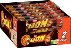 Nestlé LION Schokoriegel mit Karamell, knuspriger Snack, knusprige Schokolade und knusprige Chips, Karamellfüllung, ein besonderes Esserlebnis, Multipack, 28er-Pack (je 2 x 30 g)