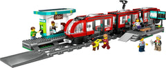 LEGO City Straßenbahn mit Bahnhof, Geschenkidee für Fahrzeugspielzeugfans ab 7 Jahren, mit 6 Minifiguren und einem Blindenhund zum Rollenspiel, Bauspielzeug 60423 Bausets Besuchen Sie den LEGO-Store