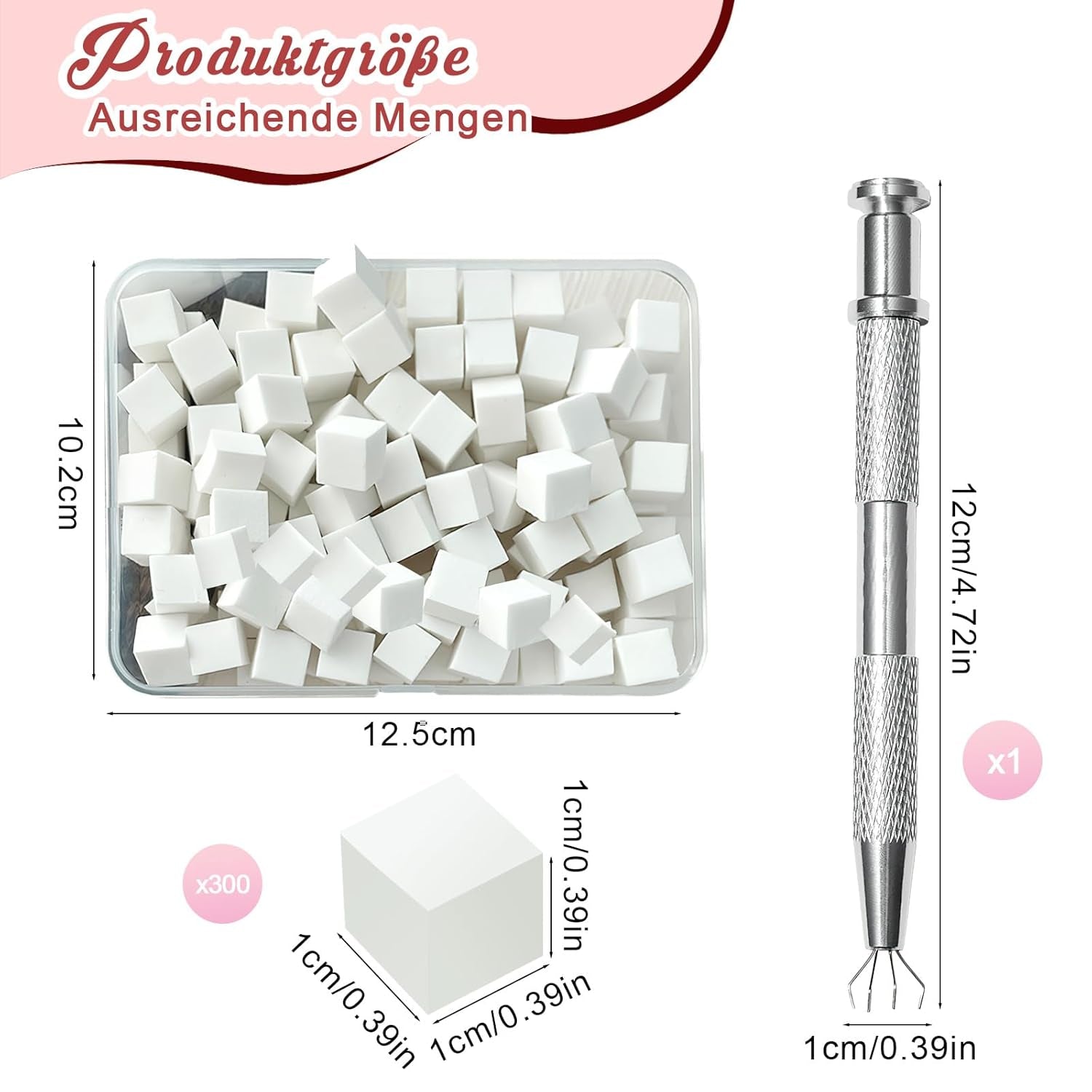 KASURE 300 Stück Nail Art Schwamm, Metall Mit Greifer Nagel Pinsel, Nageldesign Zubehör Für Nail Art, Schwammpinsel Für Farbverlaufs-Nageldesign