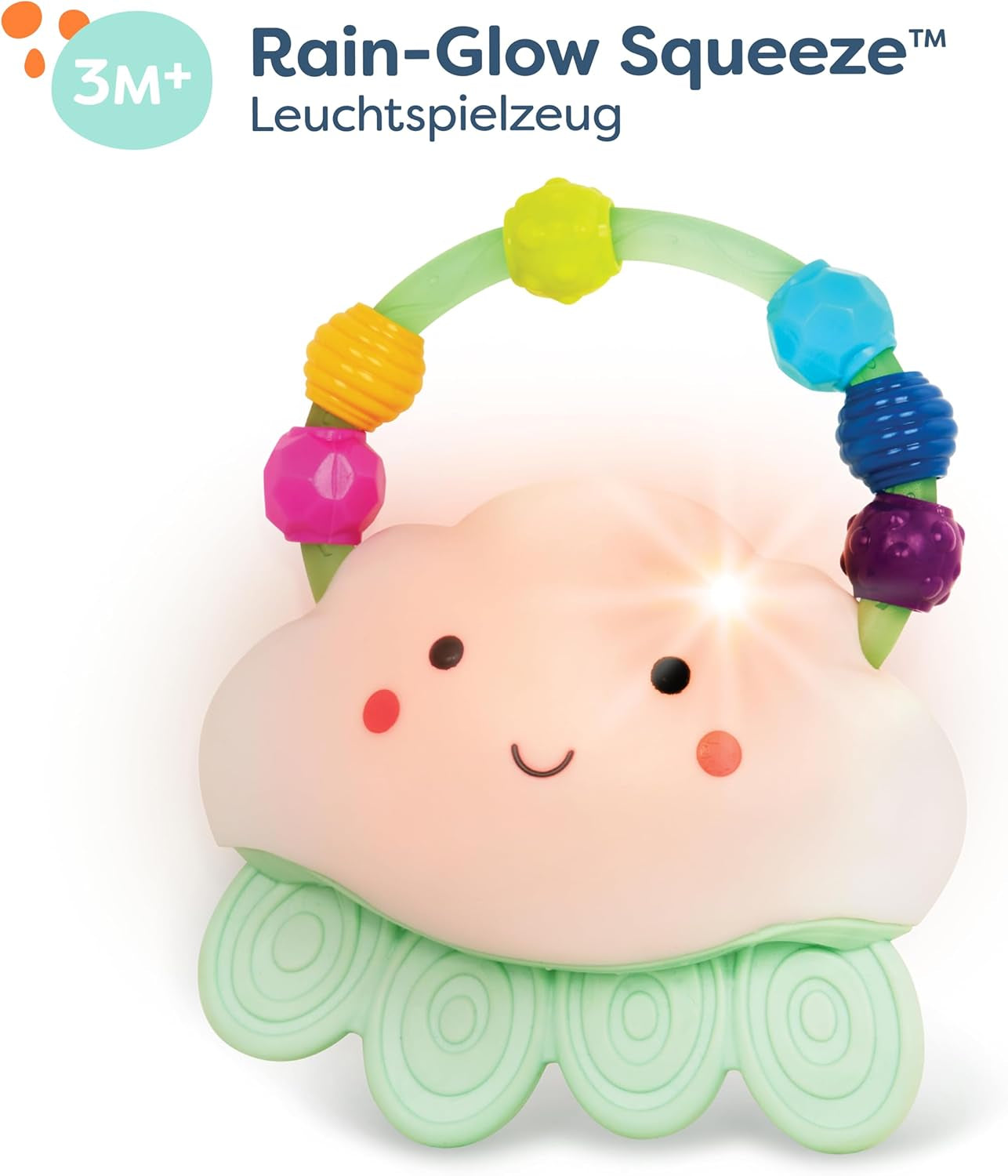 B. toys Jucărie pentru copii cu lumină colorată schimbătoare și mărgele curcubeu - Jucărie pentru copii Cloud de la 3 luni Jucarii Bebe Naty Shop