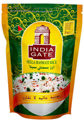 INDIA GATE Sella Basmatireis, vorgekocht (aus Indien, feines Langkorn), aromatisiert, Großpackung – 1 Packung (1 x 1 kg)