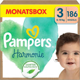 Pampers Babywindeln Größe 3 (6-10 kg) Harmonie, sanfter Hautschutz und pflanzliche Inhaltsstoffe, 186 Stück Mutter und Baby Naty Shop