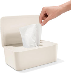 Feuchttücherbox mit Deckel, Feuchttücherbox, Baby-Feuchttücherspender, wasserdichte und versiegelte Aufbewahrungsbox, Feuchttücherspender für Badezimmer, Küche, Weiß