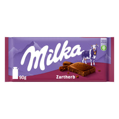 Milka Zartherb - Alpenbittermilchschokolade mit zarter Kakaonote im Multipack - 25 x 90g