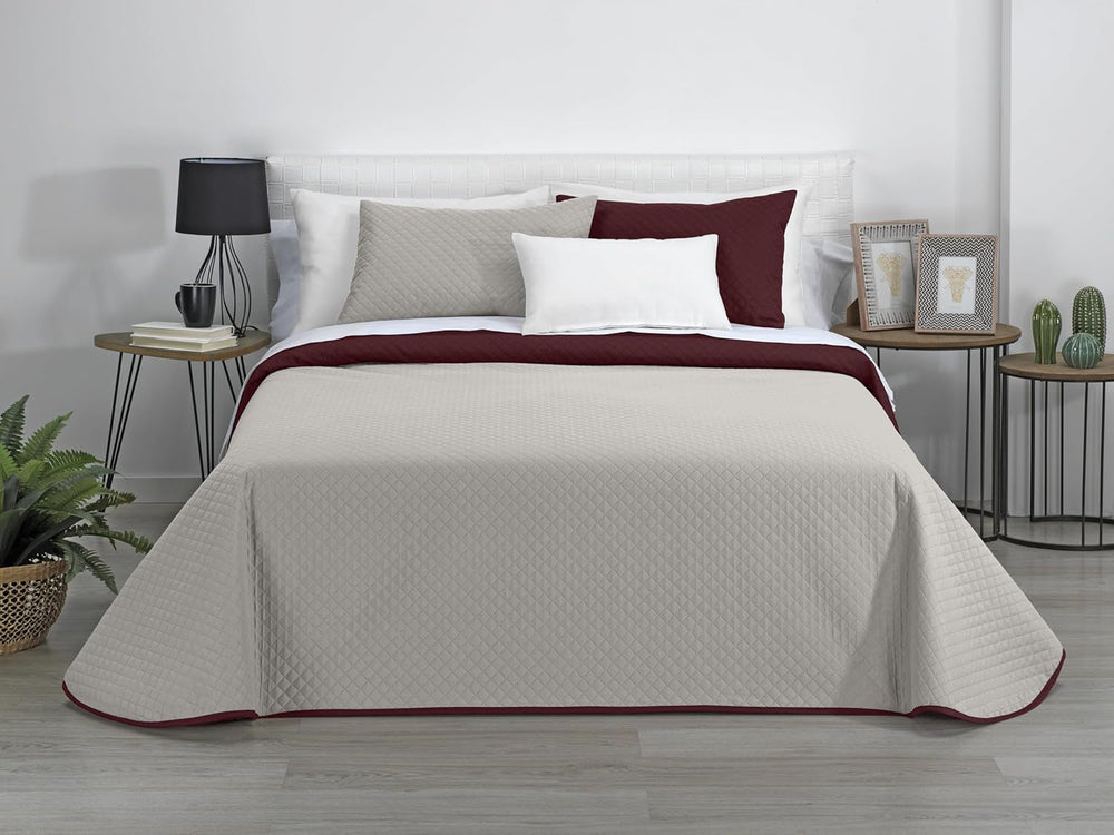 Estoralis | AVA | Wende-Boutique-Steppdecke | Für alle Jahreszeiten | Farbe - Rot/Beige | Für 120/135 cm breite Betten. Bett. (230 x 270 cm. Ancho X Alto) | Steppdecke Quilts und Quilts Naty Shop Standardtitel