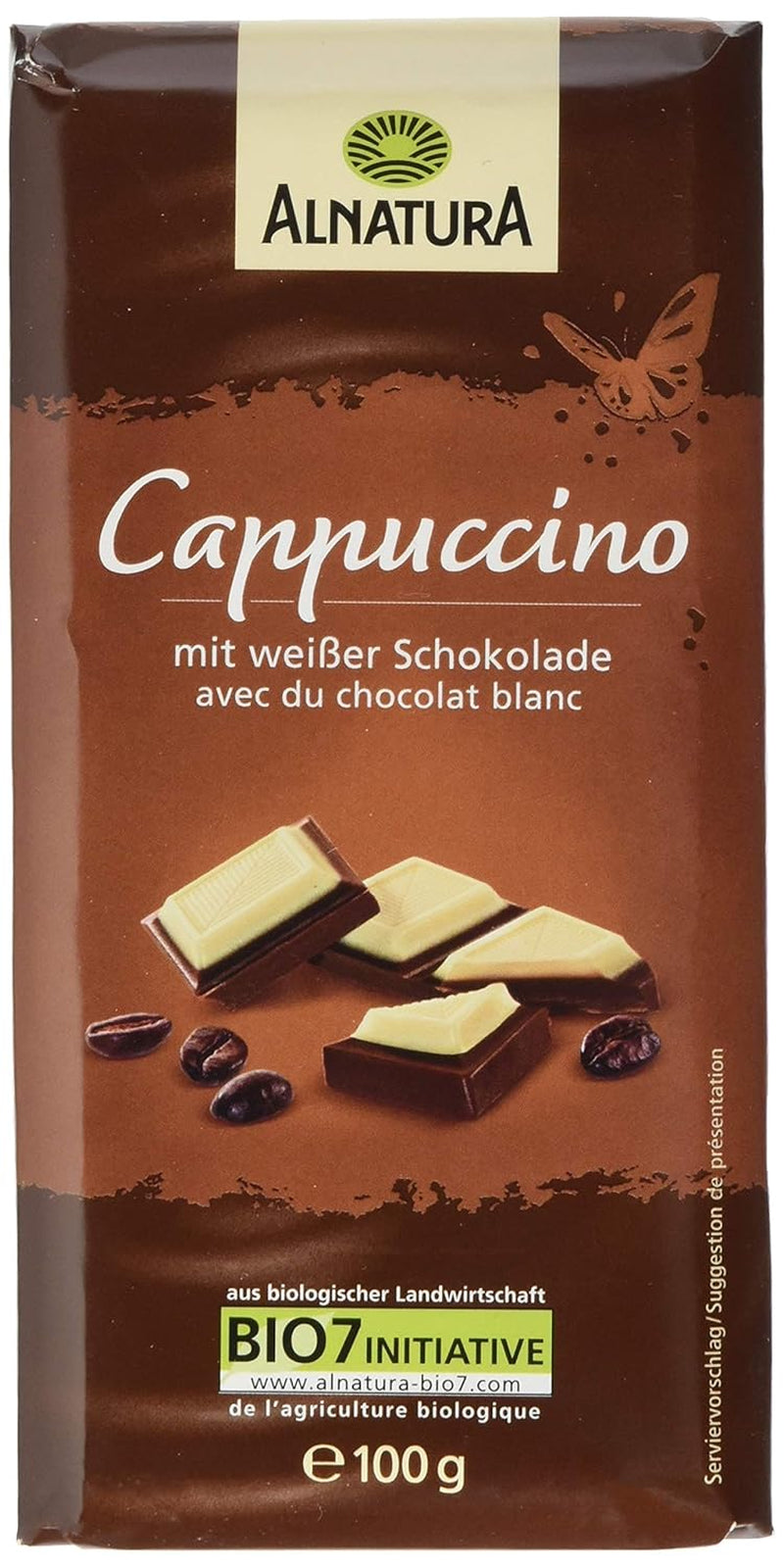 Bio-Schokolade gefüllt mit Cappuccino, 100g