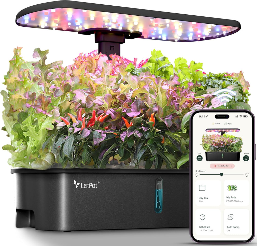LPH-Air Hydroponic Grow Systems Kits WiFi gesteuert durch App 24W Smart Indoor Garden Grow Light Vollspektrum 10 Kapseln Pflanzgefäß Indoor Gardening Geschenkset