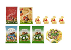 Schokoladen-Osterset | 894g | Inhalt: Goldhasen und Schoko-Goldhasen | 100g goldene Hasen | Hochwertige weiße Schokolade mit Erdbeerstückchen in Hasenform zu Ostern