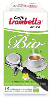 Caffè Trombetta ESE Kaffeepads, Italien Kaffee, Reichhaltiges Aroma und samtiger Geschmack Biologisch - 1 Packungen zu je 18 Kaffeepads
