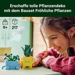 LEGO Botanicals Happy Plants – DIY-Set für Kinder mit 2 künstlichen Blumen und 2 bunten Blumentöpfen mit Cartoon-Gesichtern – Geschenkidee für Mädchen ab 9 Jahren – 10349 Besuche Bausets den LEGO-Store