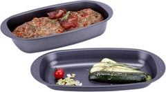 Chg 9942-04 Bratenform Mit Deckel, Antihaftbeschichte, Anthrazit-Metallic, 37 X 20 X 7 Cm Backformen und Tabletts Naty Shop