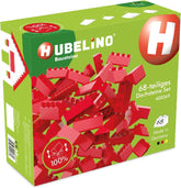 Hubelino 400369 68-teiliges Dachsteine-Set, roter Dachziegel, kompatibel mit großen Bausteinen anderer Hersteller, Made in Germany
