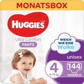 Huggies Ultra Comfort Pants Größe 4, 9-14 kg, Für aktive Kinder, Mit Feuchtigkeitsindikator und Wolkenbundtechnologie, 144 Windeln Mutter und Kind Naty Shop