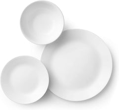 Set de veselă pentru 6 persoane, 18 piese, rezistent la ciobire, alb iernii, informații nedisponibile, alb iernii