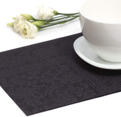 50 șervețele ROYAL Collection 1/4-fold 40 X 40 negru "Ornamente"